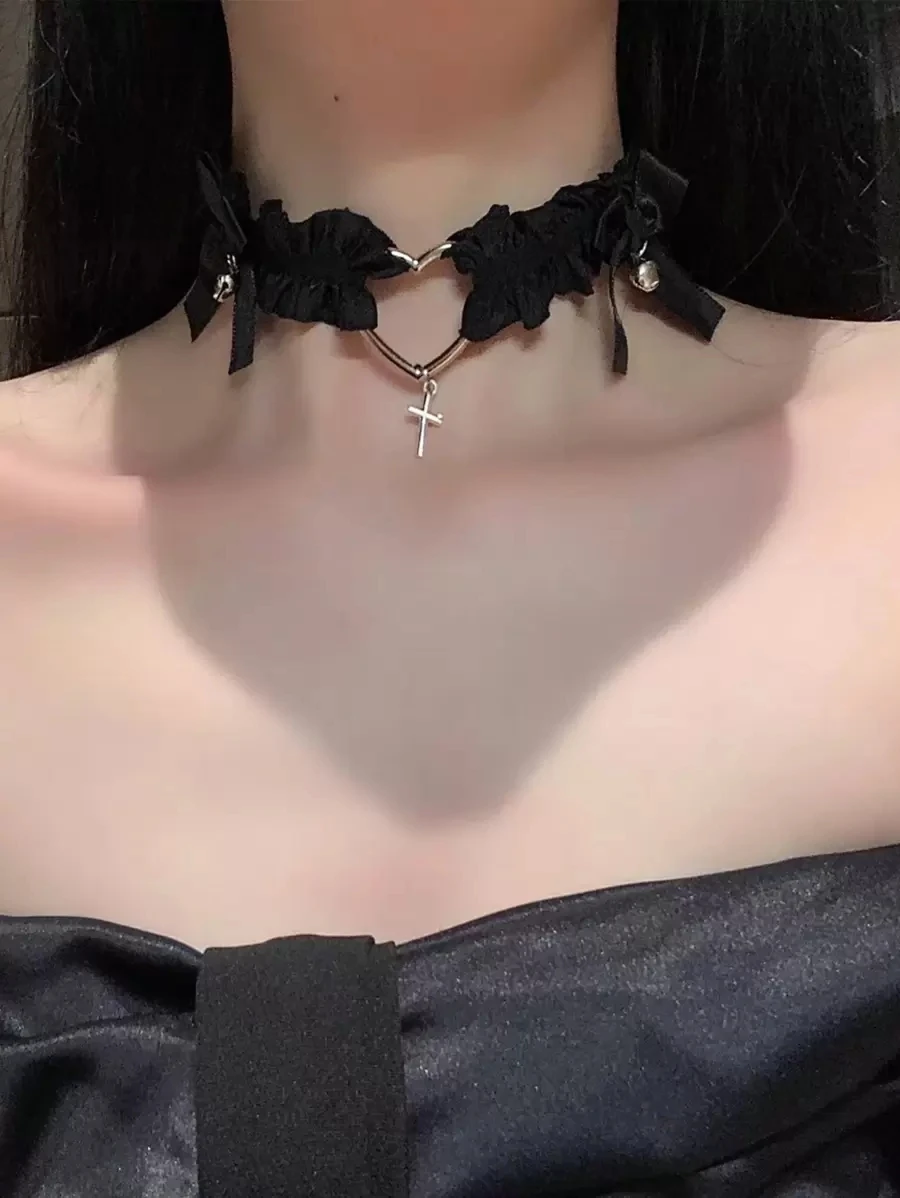 Schleifen- & Glocken-Choker-Halskette, sexy Schlüsselbein- & Körperkette für Damen, Damen-Gürtel, Choker – Detail 2