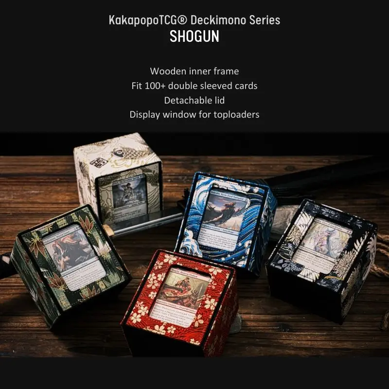 Shogun Deckimono deck box TCG MTG PTCG EDH YU-GI-OH 100+ double sleeved card display window