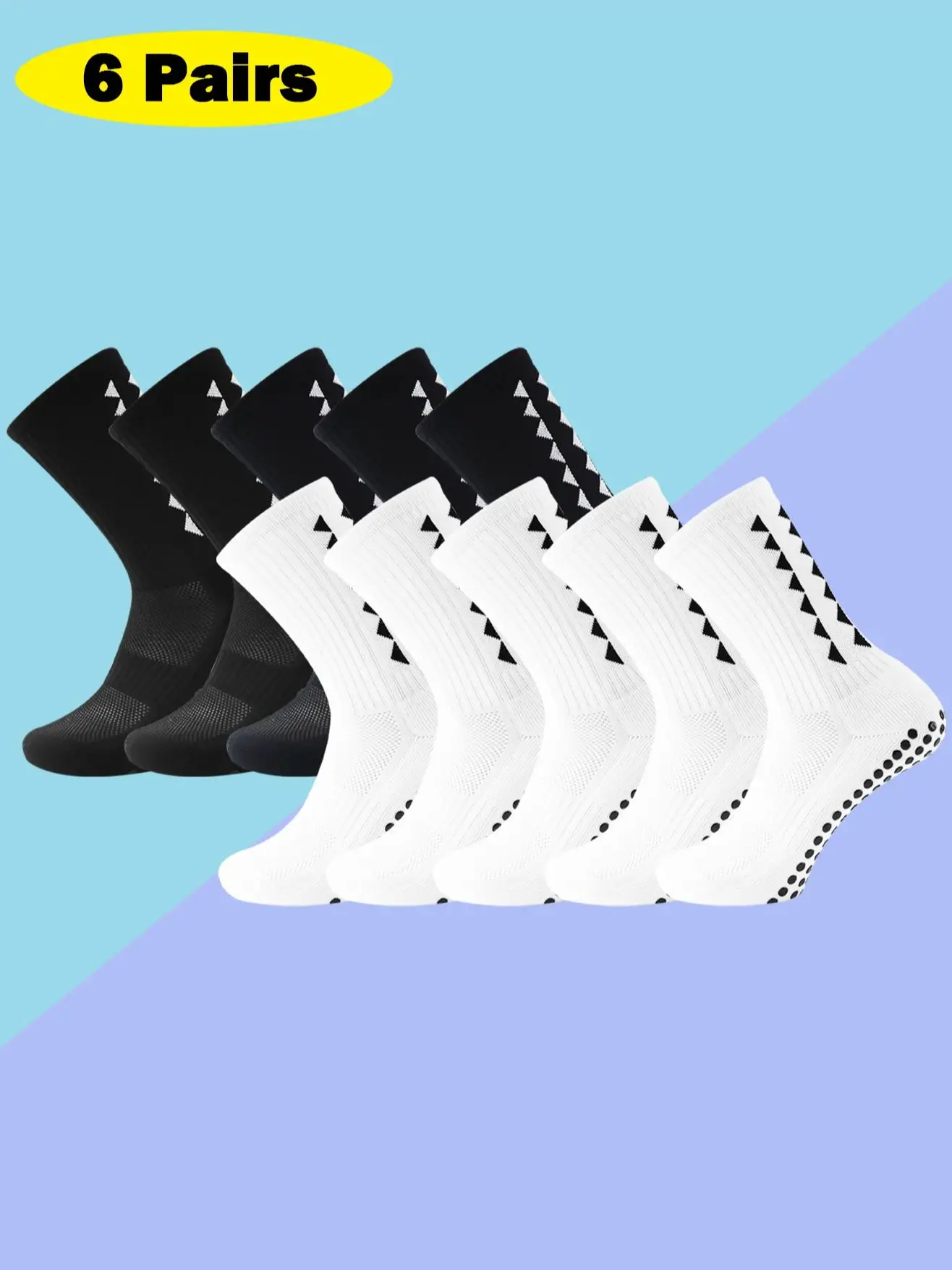 AliExpress NONE 6 Pairs men women football grip socks towel bottom sport socks rugby soccer cycling running Exercise athletic socks