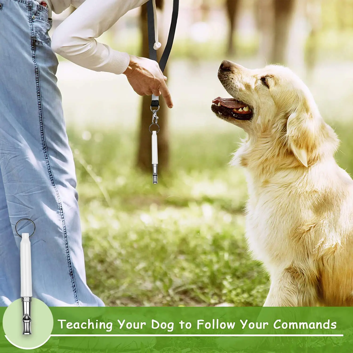 2PCS Adjustable Ultrasonic Silent Dogs Professional Recall Whistles ,Lanyard to Stop Barking Neighbors Dogs Helpful Training