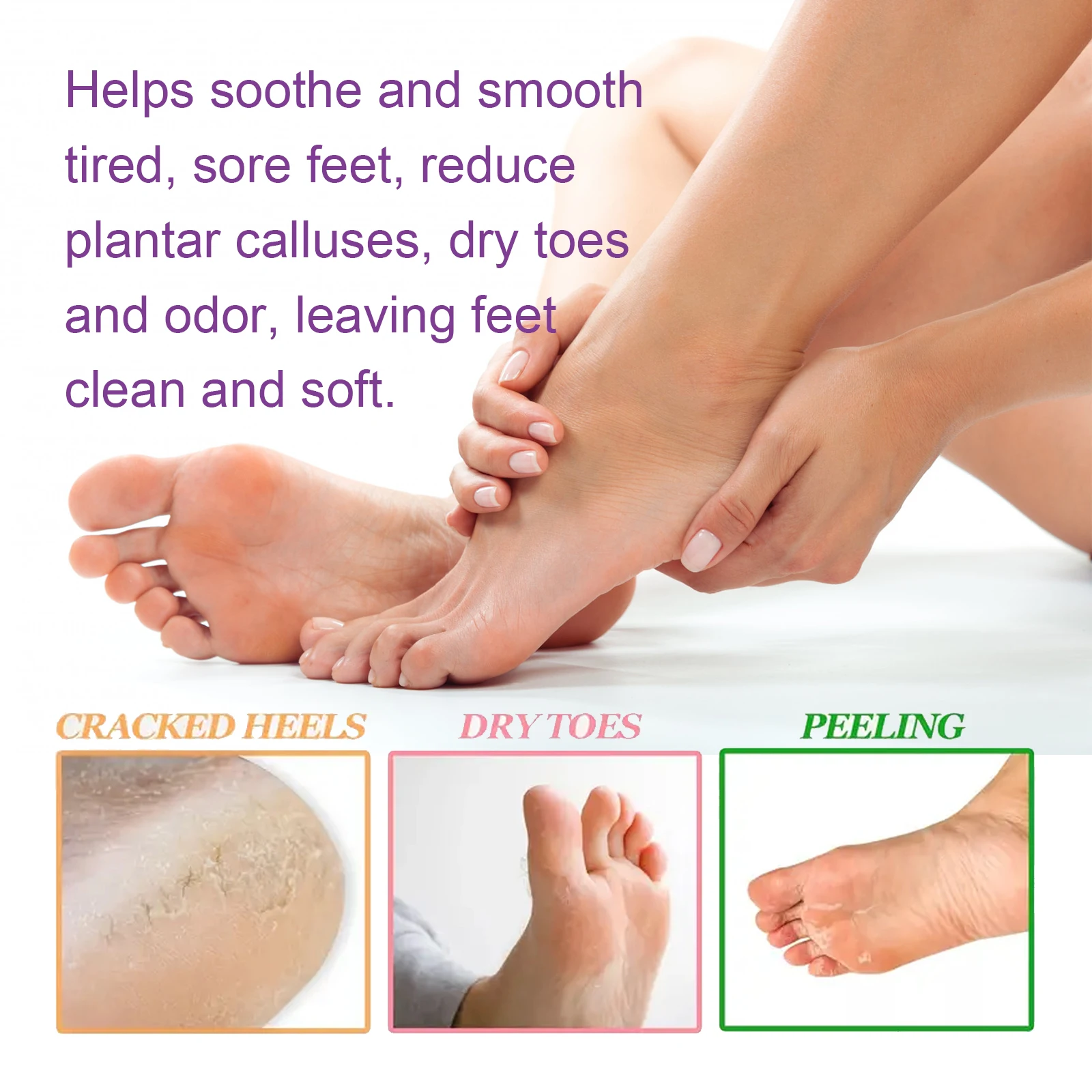 Lavender Foot Soak Powder Relaxing Soothing Tired Feet Softening Dry Skin Callus Remover Odor Eliminator Deep Cleansing Foot Spa Care
