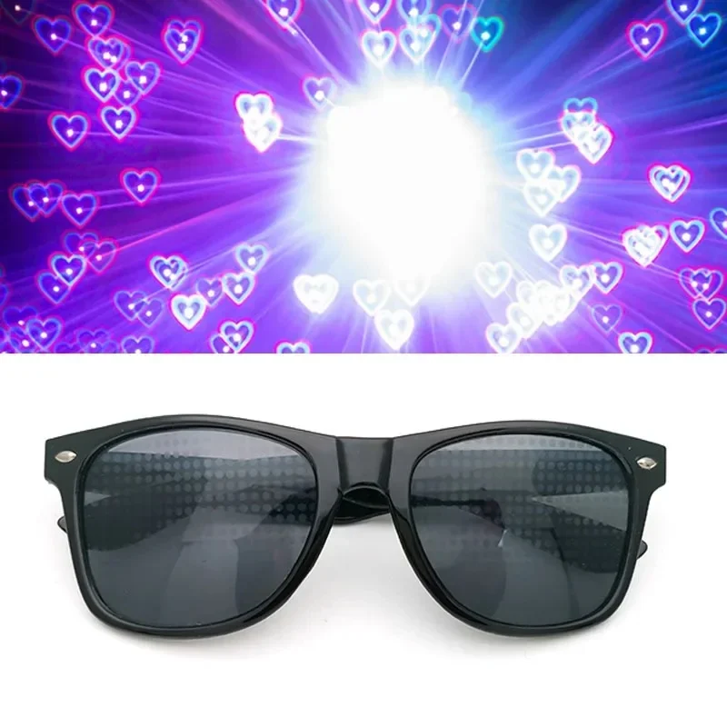 3D Prisma Effect Diffractie Bril Dames Zonnebril Rechthoek Regenboog Caleidoscoop Festival Stijl Rave Brillen Helder/Grijze lens - afbeelding 2