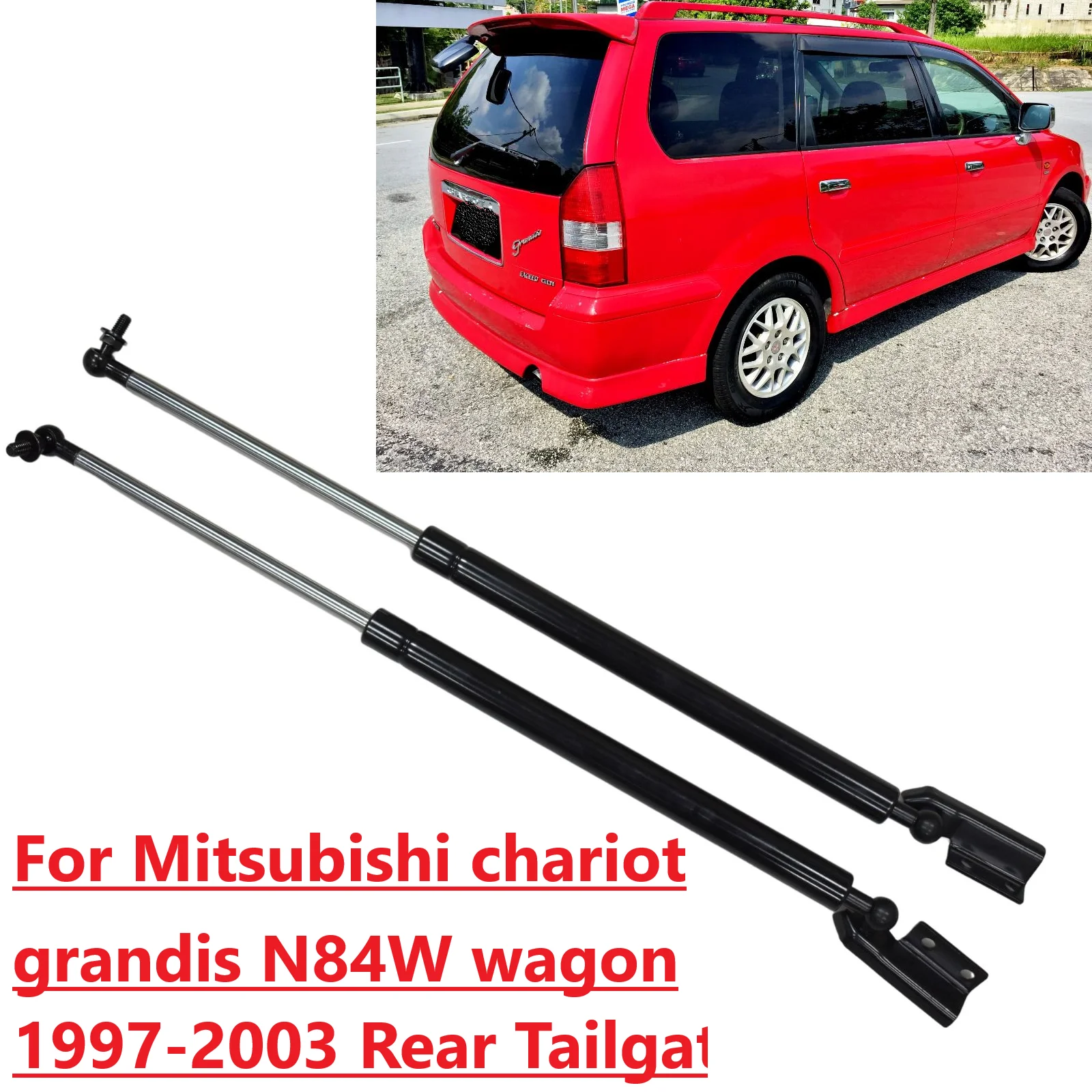 2PC Damper for Mitsubishi chariot grandis N84W UG Space Nimbus GLX wagon 1997-2003 Rear Tailgate Lift Supports Gas Struts Shocks