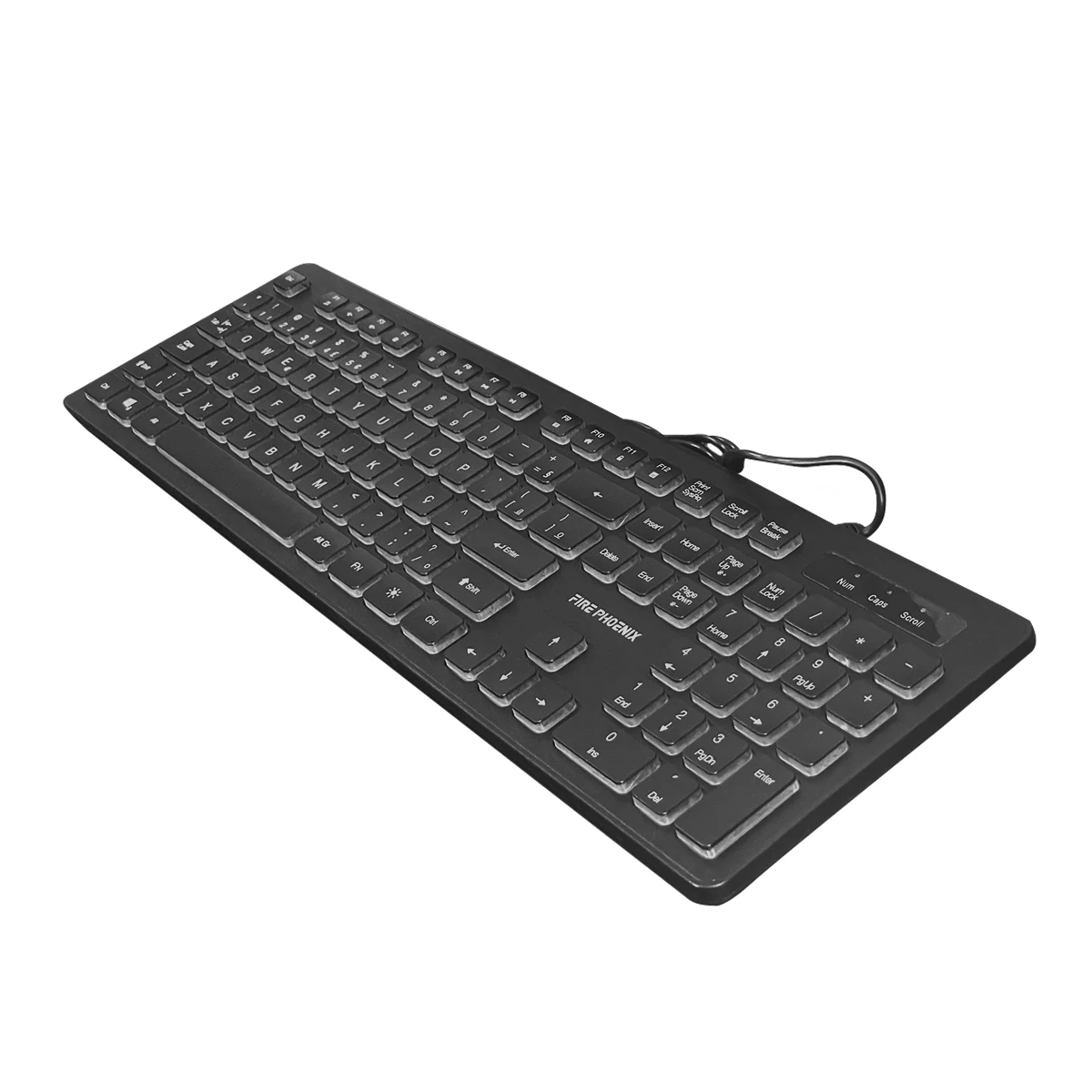 Teclado Semi Mecânico Com Fio Usb Escritorio Pc Computador Abnt2 Luminoso Preto W560