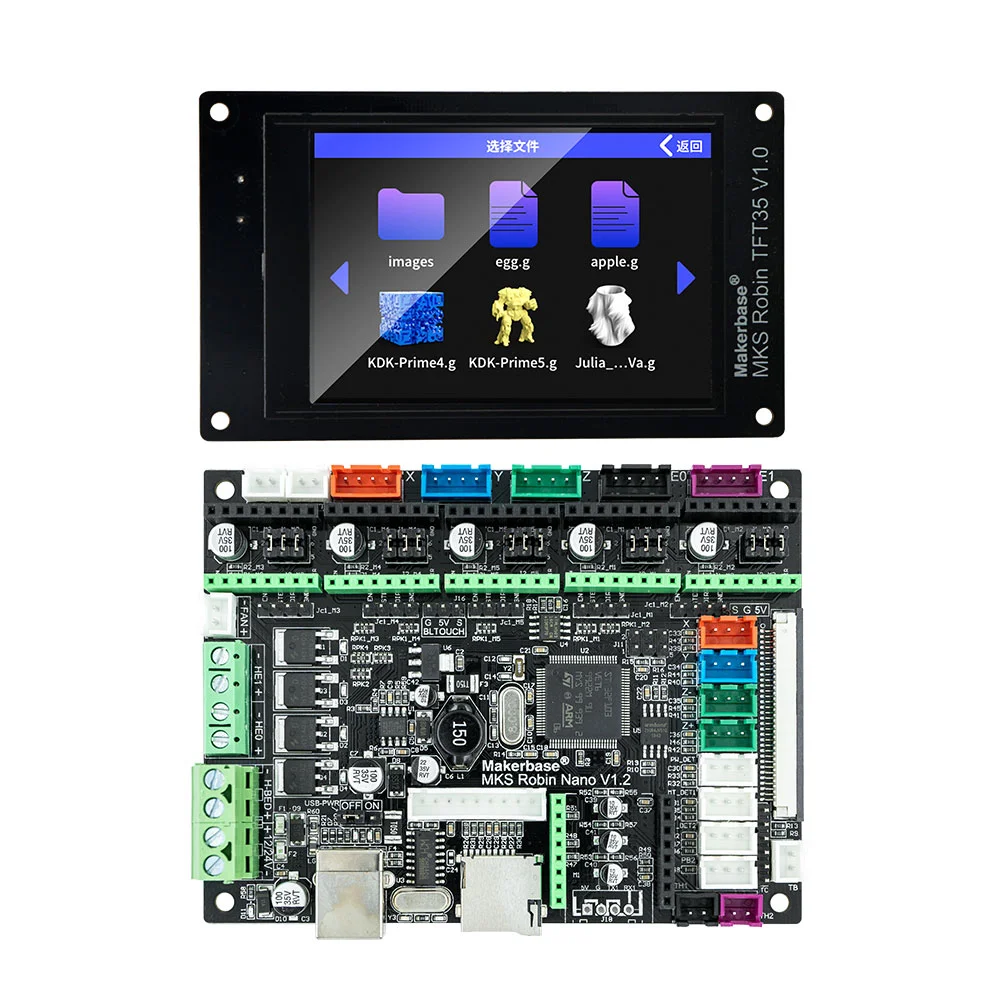 MAKERBASE Motherboard MKS Robin Nano V3 Control Board 3D Printer 32 Bit Controller Kit TS35 Touch Screen Display Robin Nano V1.2