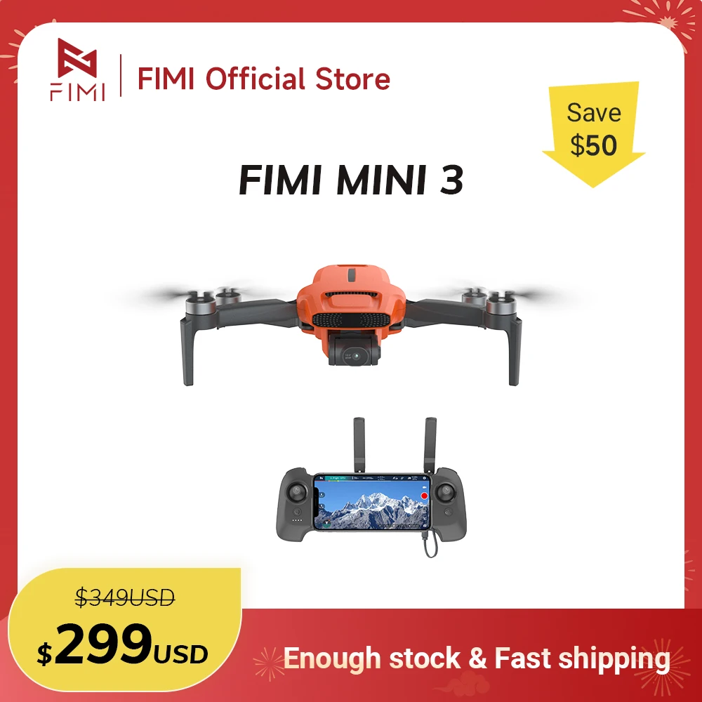 FIMI MINI 3 AI Super Night Video Drone with 4k professional camera 1/2 inch stacked CMOS sensor under 245g Quadcopter