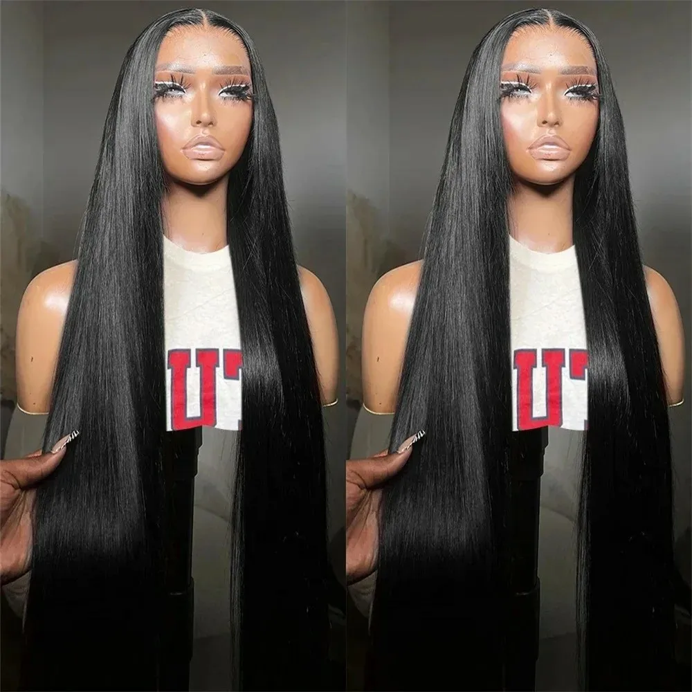 

Bone Straight Lace Front Human Hair Wigs 30 40 дюймов 13x6 HD Lace Frontal Wig Человеческие волосы Высокая плотность Бразильские парики для женщин