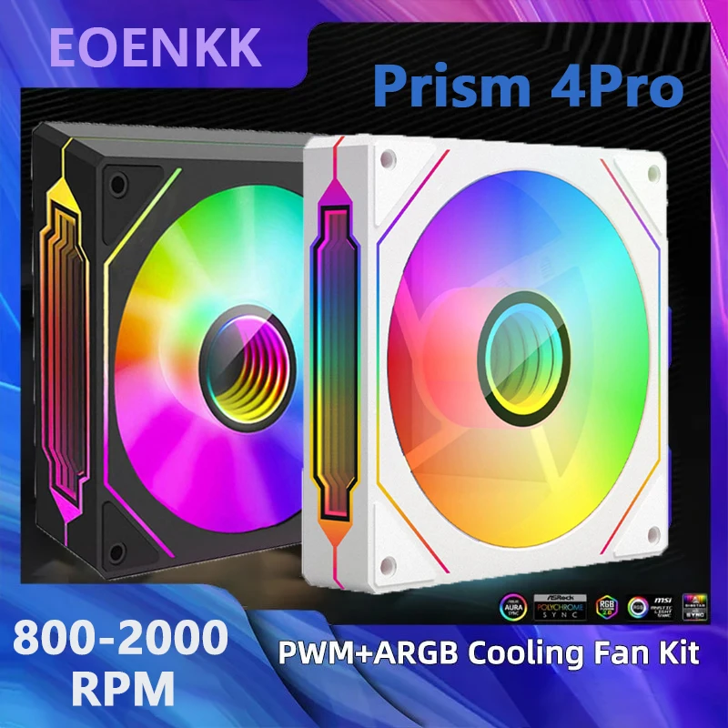 

Prism 4 PRO Case Fan 120mm ARGB Cyclic Mirror Light Effect PWM 800-2000RPM CPU Cooler ventilador CPU Cooling fan.r