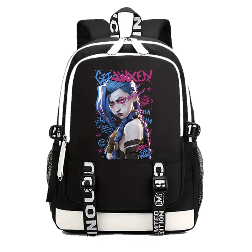 Arcane-Jinx Backpacks Girls School Bag for Teenager Laptop School Anime Backpack for Fans Gift