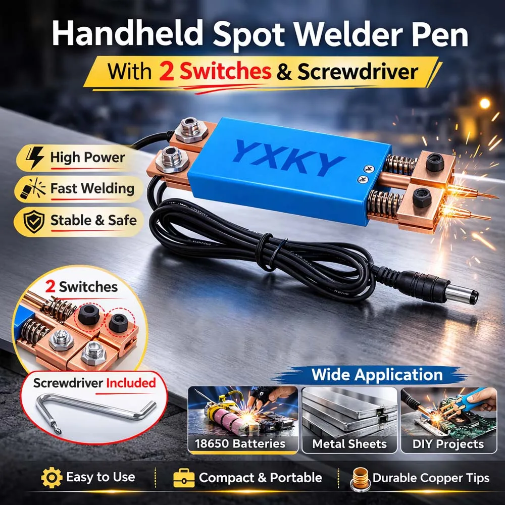 Docreate  Automatic Trigger Spot Welding Pen Dual Spring Integrated Spot Welder Pen For 18650 Battery Pack Welding