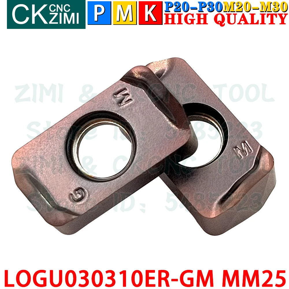 LOGU030310ER-GM MM25 LOGU 030310 ER GM LOGU030310 ER GM inserti in metallo duro inserto di fresatura ad alimentazione rapida tornio per metallo CNC