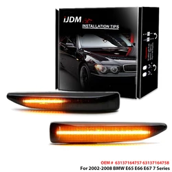 iJDM OEM-Spec Amber LED Side Marker Light Assembly Compatible With For 2002-2008 BMW E65 E66 E67 7 Series,Replace OEM Sidemarker