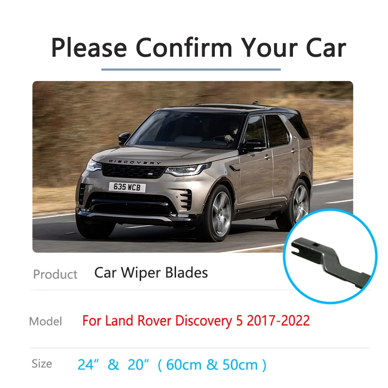 For Land Rover Discovery 5 L462 2017 2018 2019 2020 2021 2022 Front Wiper Blade Window Windshield Windscreen Accessories 24\