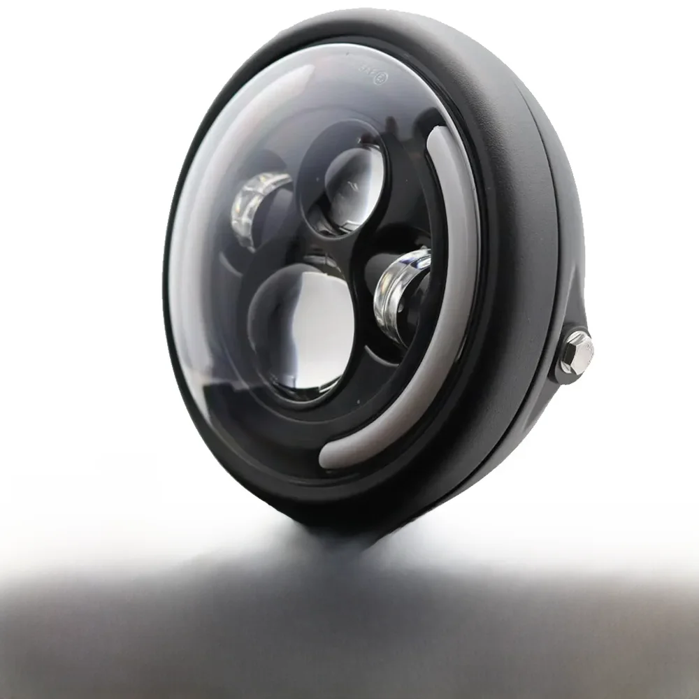 Universele 7,5" ronde koplamp voor Cafe Racer Bobber Honda 7 inch LED-motorfietskoplamp ﻿ - afbeelding 2