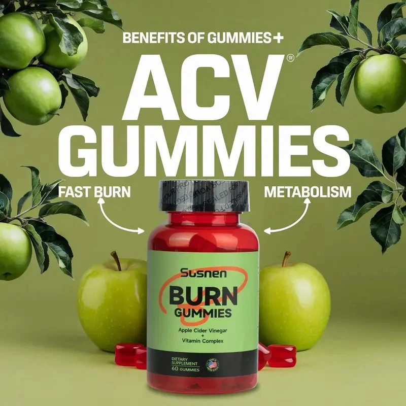 Susnen - BURN - Gummies - Apple Cider Vinegar +Apple Cider Vinegar and Lactobacillus - Vitamin Complex