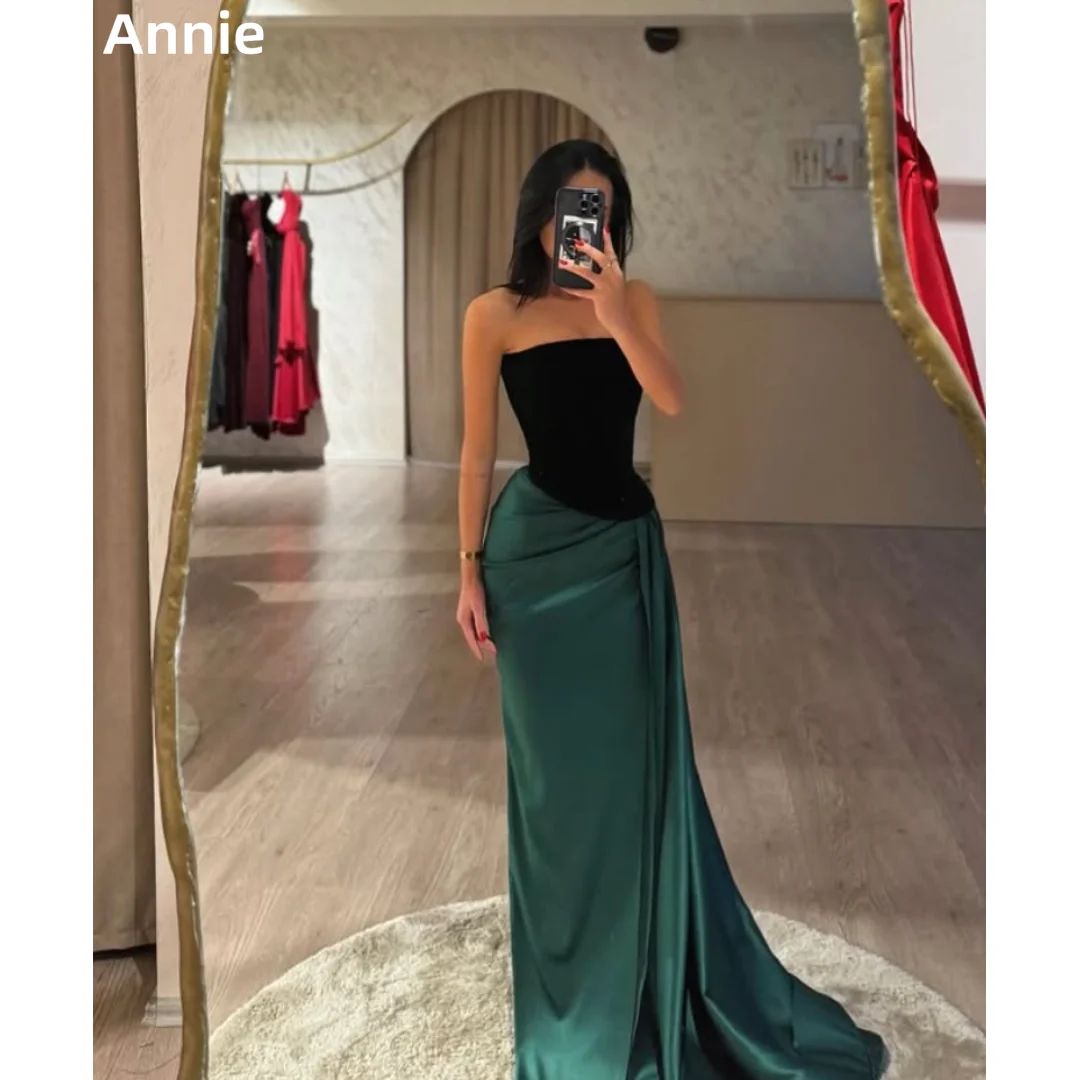 

Annie Green Velvet Prom Dresses Сексуальные вечерние платья с открытыми плечами Приталенные шелковые атласные вечерние платья فساتين سهرة