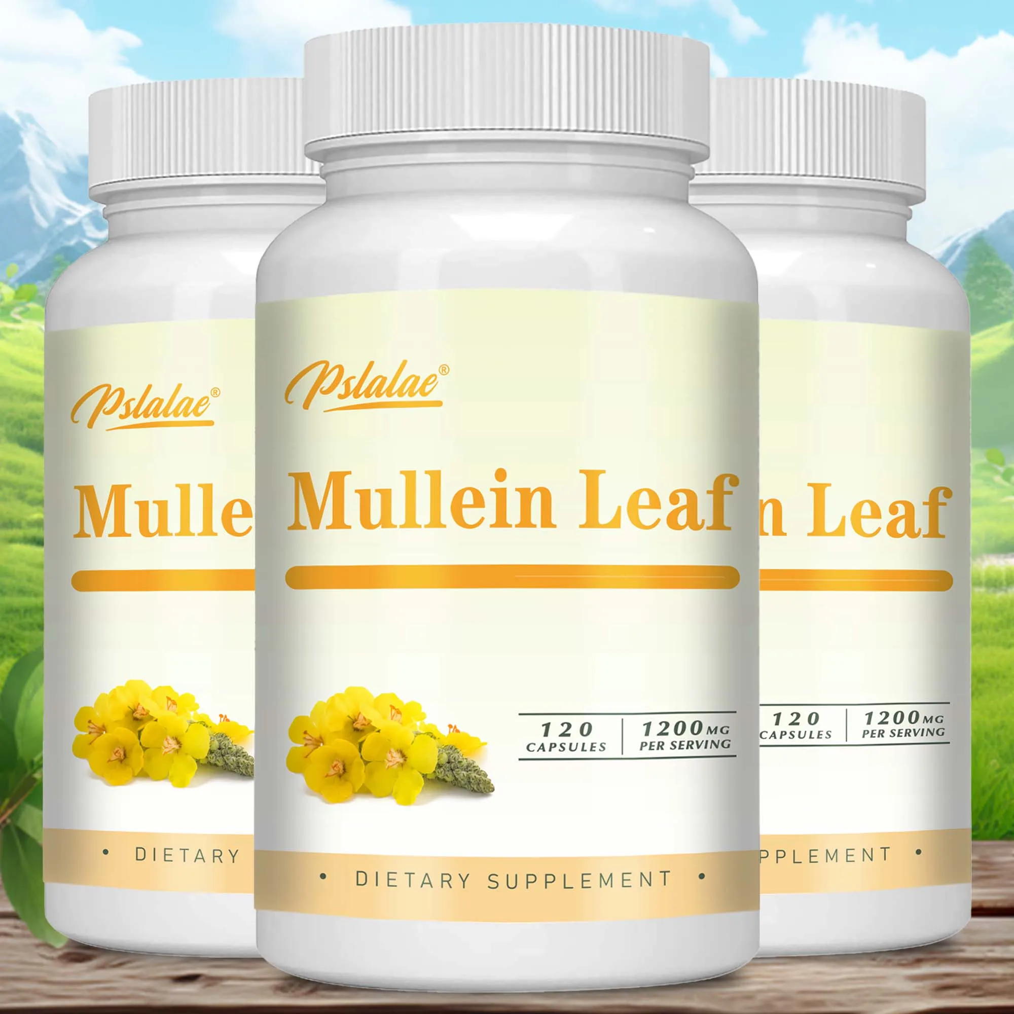 Mullein Leaf Capsules - for Lung Cleanse Helps Healthy Respiratory Function & Mucous Membranes - 120 Capsules