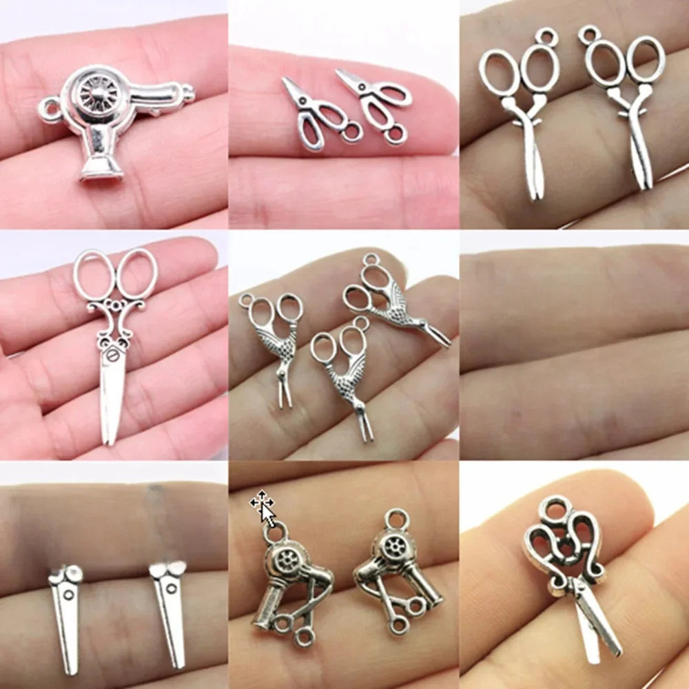 Zawieszki luzem do zestawu do wyrobu biżuterii Wisiorek Diy Biżuteria Akcesoria Nożyczki Charms — zdjęcie 2