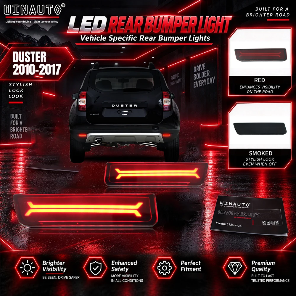 LED Rear Bumper Reflector Combination Lamp Custom Fit for DACIA Renault DUSTER 2010-2017 Hood Accessory
