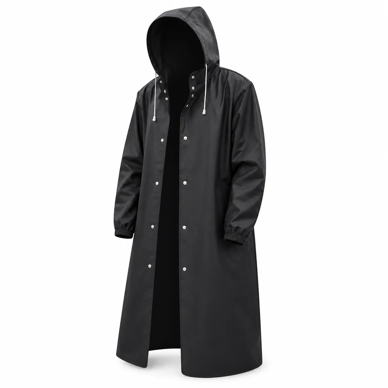 Long Waterproof Raincoat Hooded Button-Down Rain Jacket for Men Women Outdoor Daily Commute Best 2026