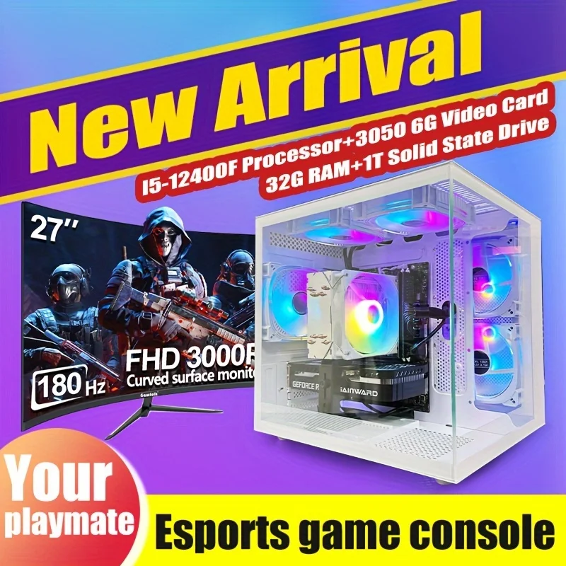 شاشة كمبيوتر Gawfolk احتفالية جديدة 27 بوصة 1080 بكسل، 180 هرتز، لوحة VA، HDMI، هدايا عيد الميلاد للهالوين، مناسبة للشباب