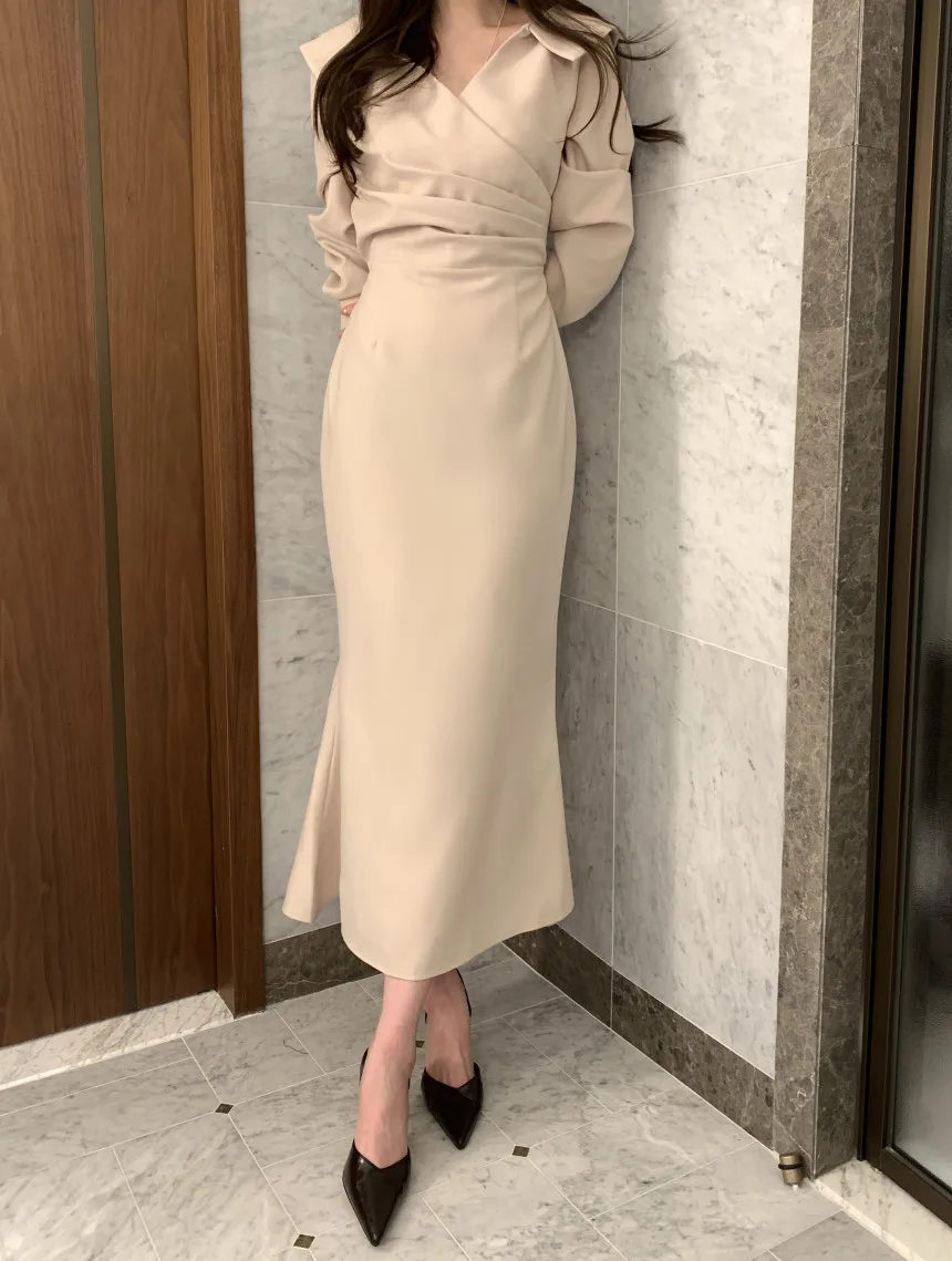 3 kleuren dames herfst Franse kraagvorm overhemdjurk elegante vetersluiting taille knop casual chique midi-jurken vrouwelijk (CS1236)