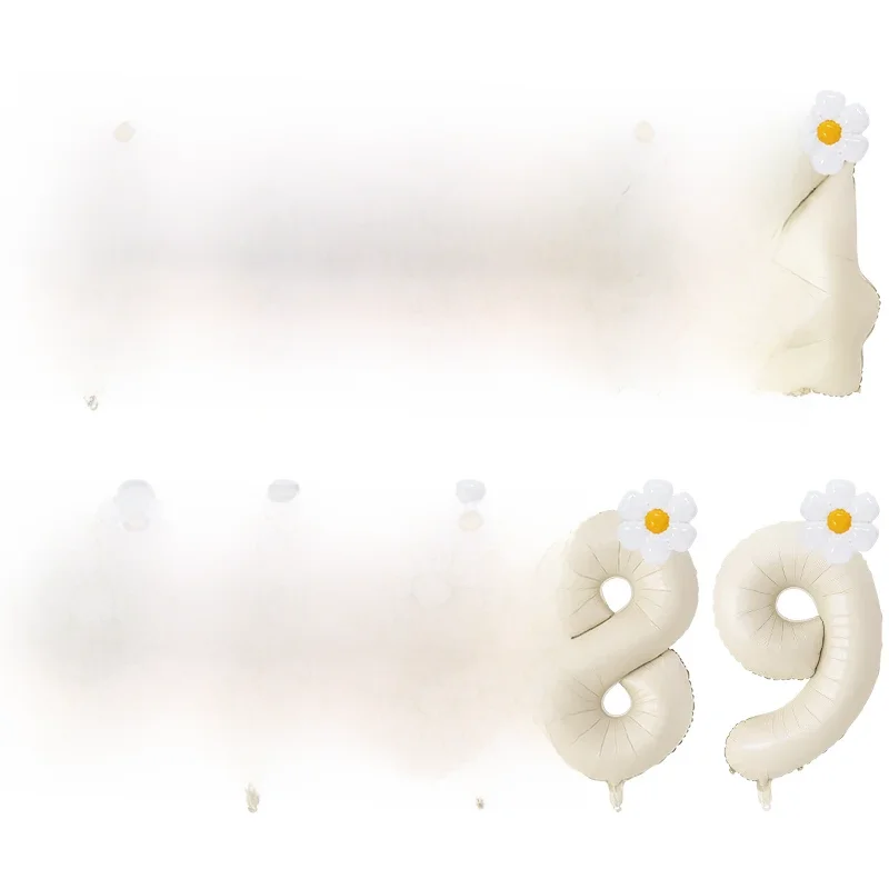 AndrFoil Destroy-Ensemble de ballons avec numéro de document crème, fournitures de décoration de fête d'anniversaire pour enfants, faveurs de fête préChristophe, 0-9, 40 po