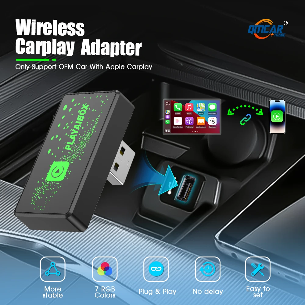 2024 Wireless Carplay Adapter For iphone Audi Benz Honda Ford Haval Chery Volvo Hyundai Chevrolet  Porsche Vw Jeep Mazda Kia