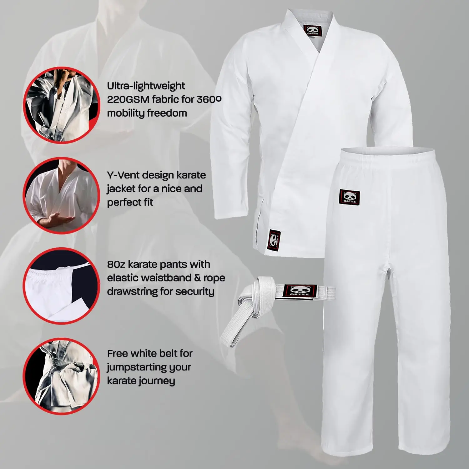 Custom Karate Uniform for Kids & Adults Lightweight Student Karate Gi Martial Arts Uniform with Belt