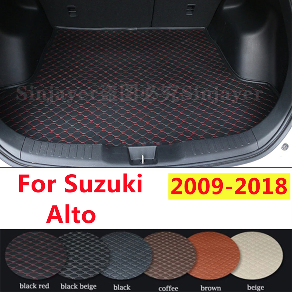 SJ Car Trunk Mat Custom Fit For Suzuki Alto 2018 2017-2009 AUTO Tail Boot Tray Cargo Carpet Pad Protector Accessories Waterproof