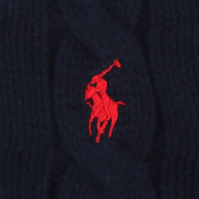 سترة بولو رالف لورين النسائية المحبوكة بالكابل