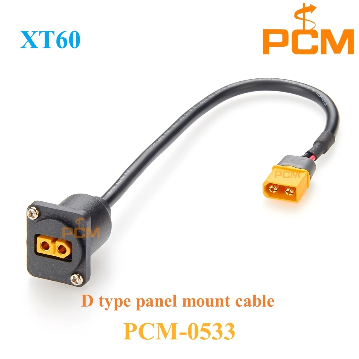 XT60 cable panel mount Square enclosure charging cable adapter for Drones, Lithium polymer battery, VW-1 FT1 wire