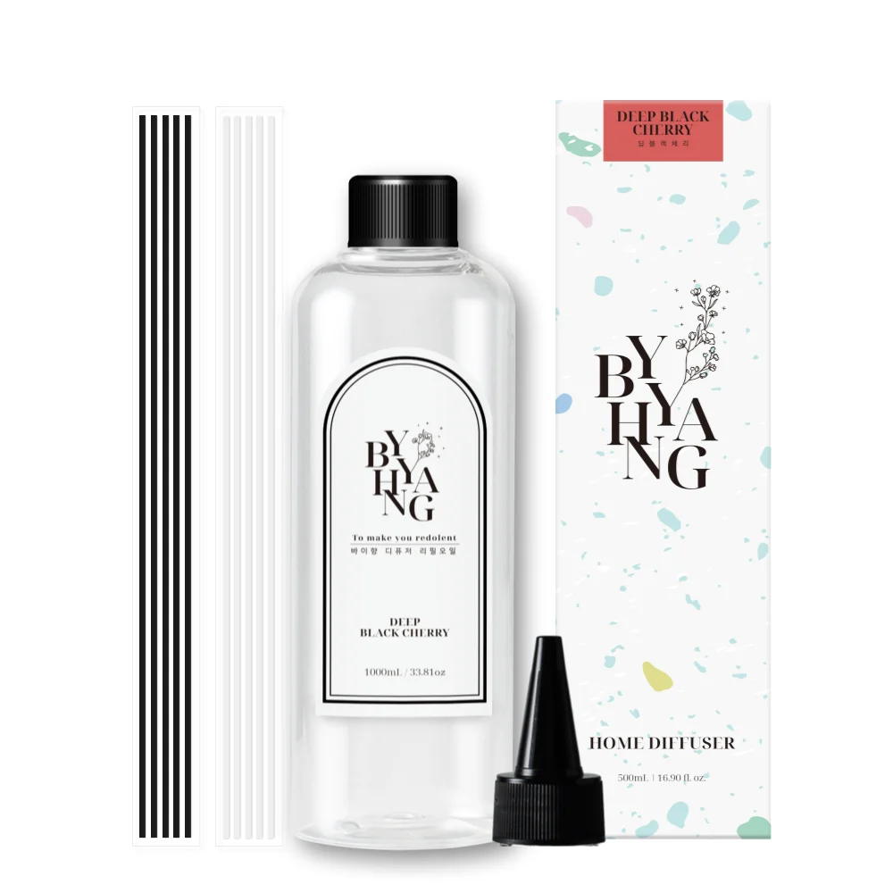 [ ★ فقط على علي!! التبرع على الزجاجة الفارغة ★ زيت إعادة تعبئة ناشر Baixiang بسعة كبيرة جدًا 1000 مل + غطاء مدبب + عصي القصب 5P X 2 #4