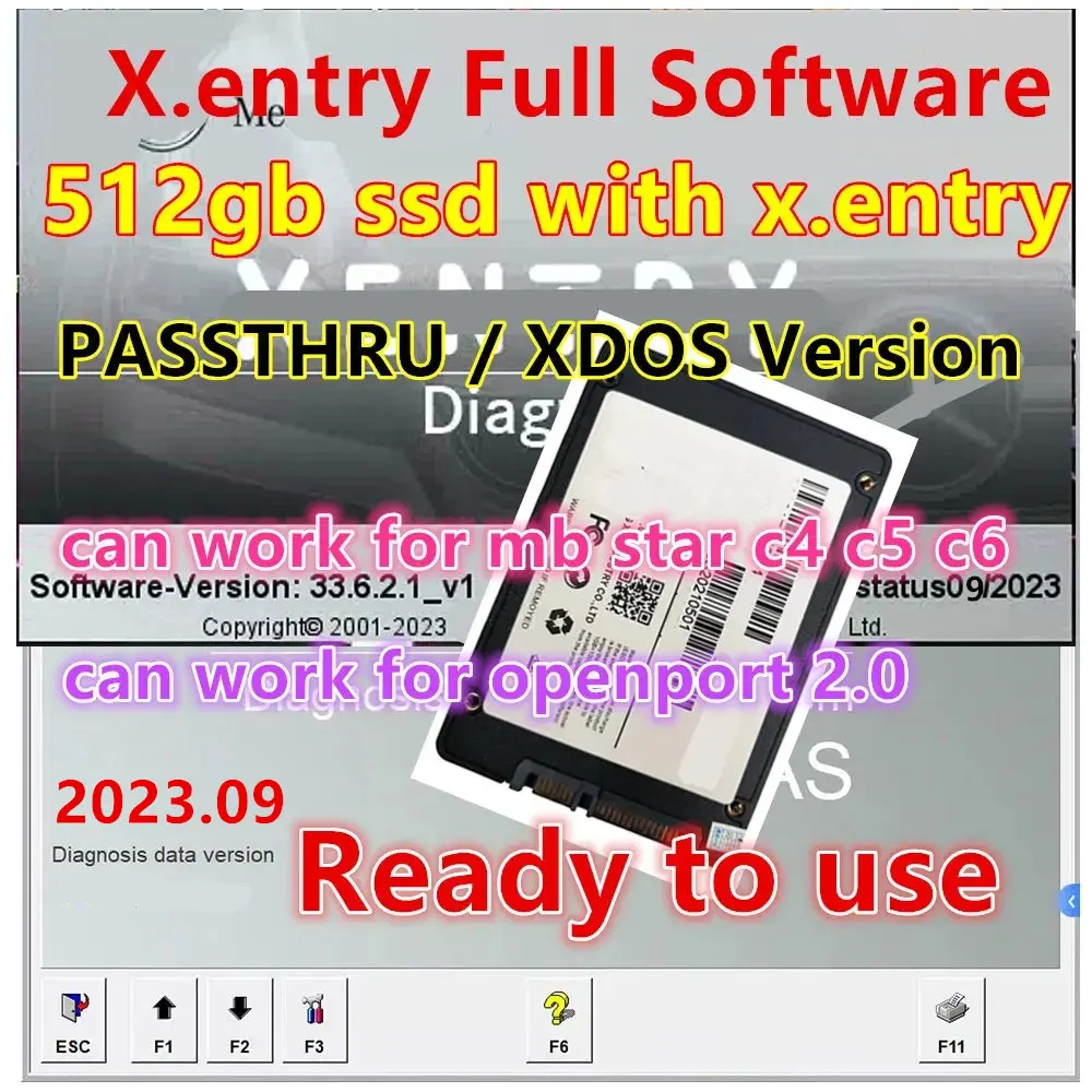 2023.09 Xentry Newest MB STAR sd C4/C5/C6 XDOS software install online xentry 2023.09 passthru version for openport 2.0