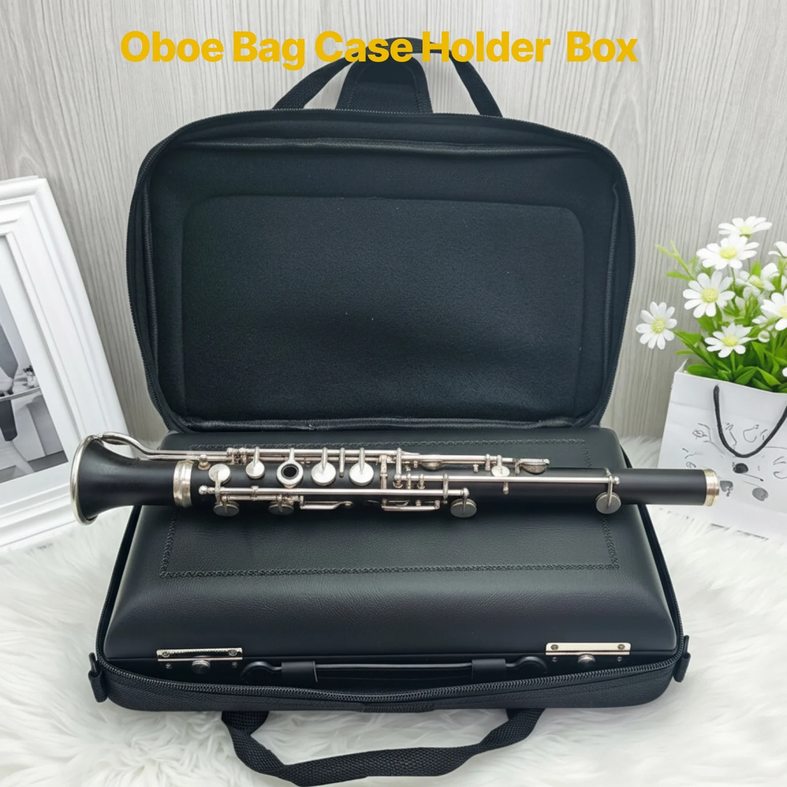

Professional Oboe Case Tote Handbag Durable Canvas Convenient Storage Box with Handles for Oboe Practice and Performance