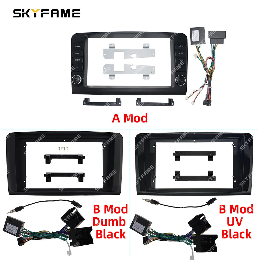 SKYFAME Car Frame Fascia Adapter Canbus Box Decoder Android Radio Dash Fitting Panel Kit For Benz ML GL ML350 GL320 X164 W164