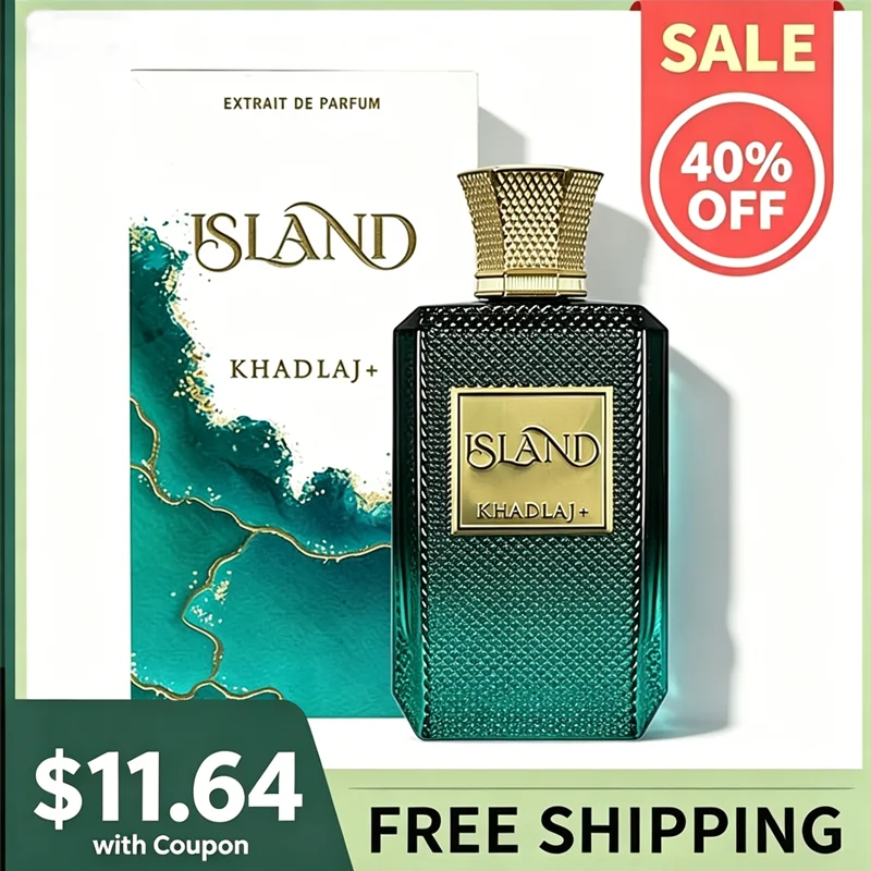Khadlaj Island Luxury Unisex Perfume Marine Floral Ambergris 100ml Extrait De Parfum Long-Lasting for Daily Date Party