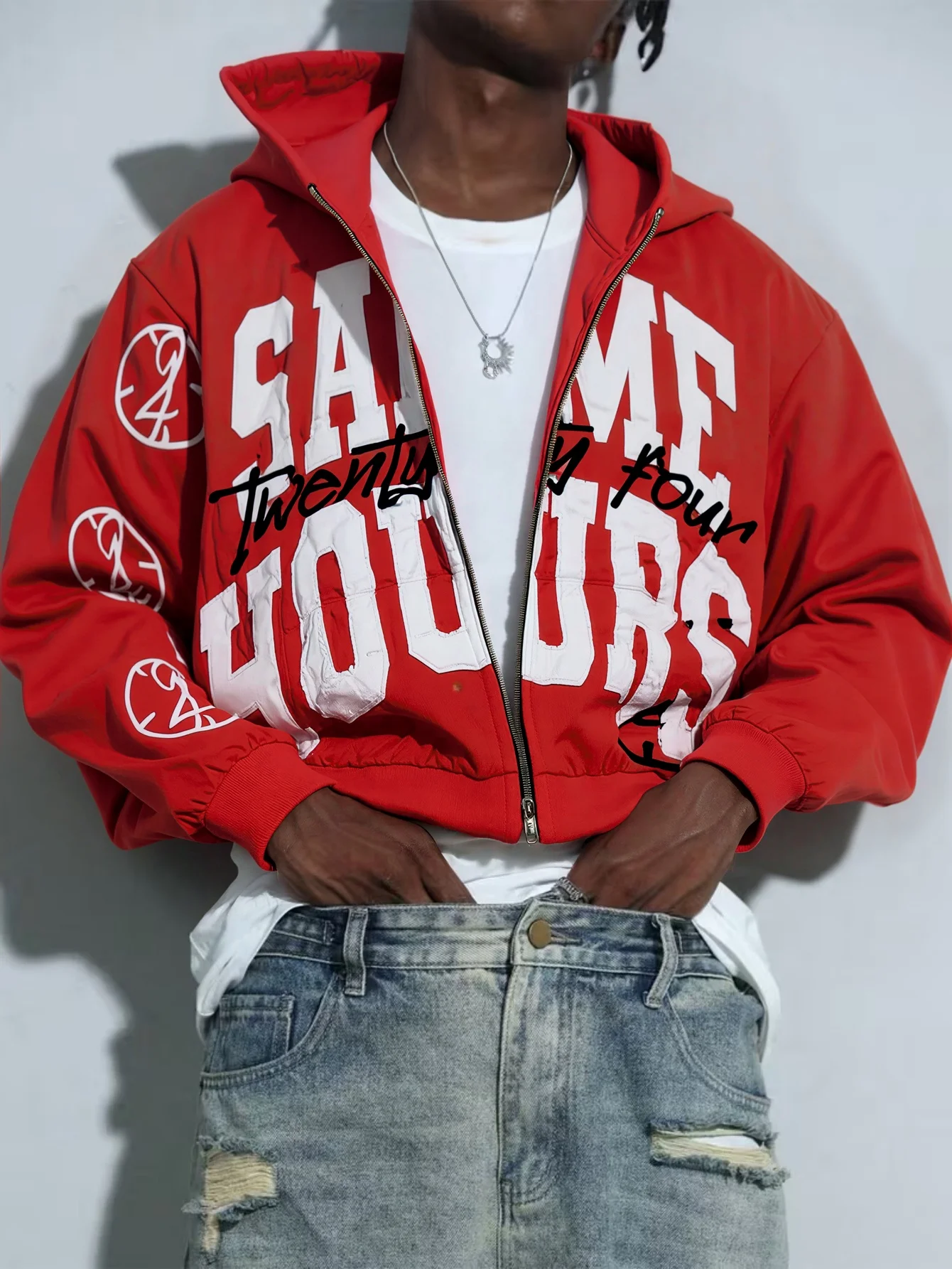 Vintage Zip Hoodie - Sweat à capuche zippé pour homme,