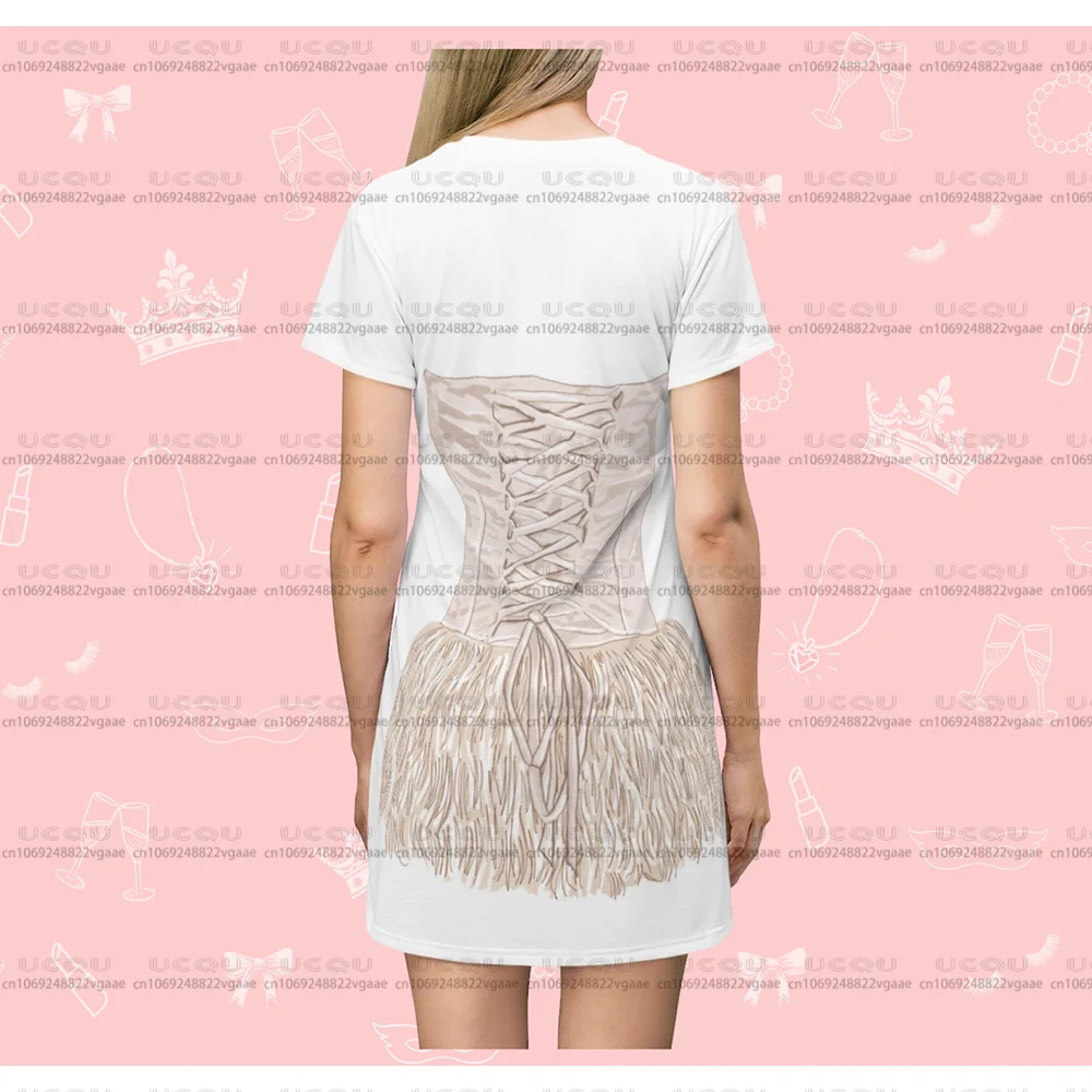 Sposa Bikini T-shirt Abito Divertente Flapper Loungewear Burlesque Regalo Top Tee Divertente Catena Gemma Showgirl Cosplay Gonna Festa Hawaii 2026