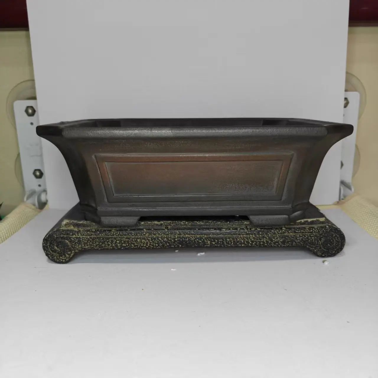 2026 Classic Rectangle antique style Unglzed HANG SHAN Bonsai Pot
