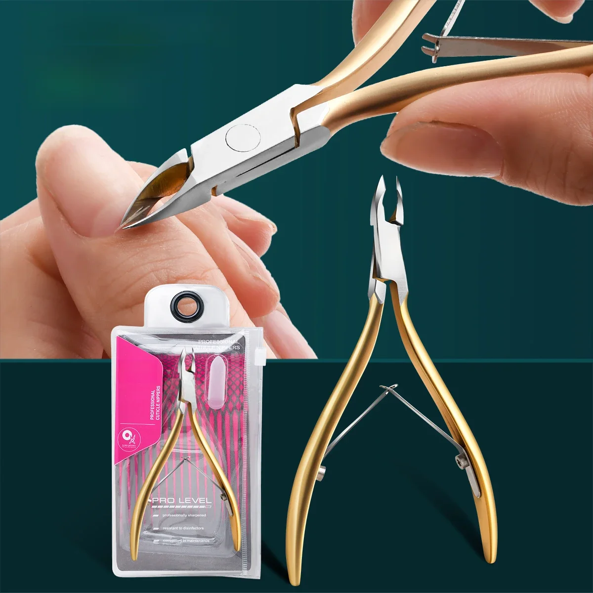 Ciseaux à peau morte en or pour Salon de manucure, pince spéciale exfoliante pour peau morte, coupe-ongles en acier inoxydable, ciseaux à barbe