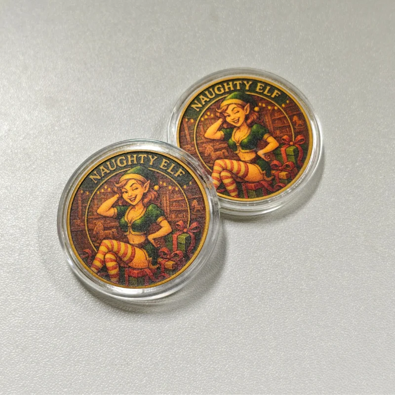 

2025 New Christmas Themed Commemorative Coin - Beautifully Colored Girl Design Collectible Gift Party Favor Desktop Decoration