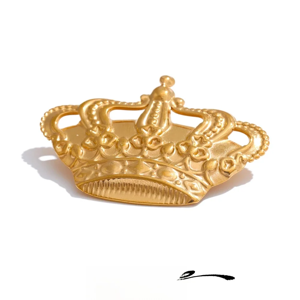 Yhpup-Broche en Acier Inoxydable Personnalisée pour Homme et Femme, Couronne en Métal, Accessoires, Rouille, Vert, Chic, Bijoux, Vente en Gros
