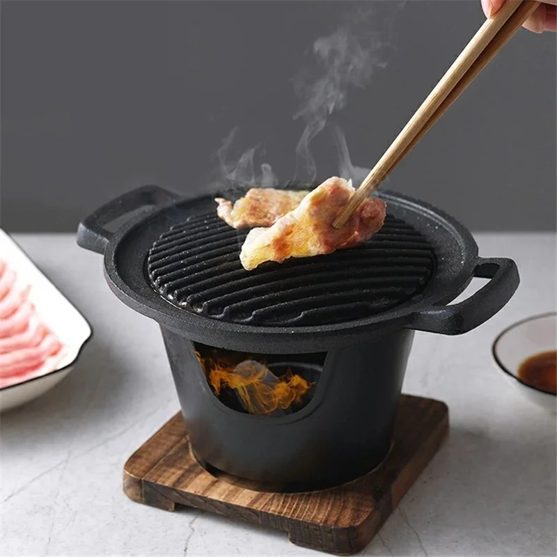 Mini Barbecue japonais, poêle à alcool, sans fumée, pour la maison, plaque de Barbecue en plein air, outils pour rôtir la viande, accessoires de cuisine