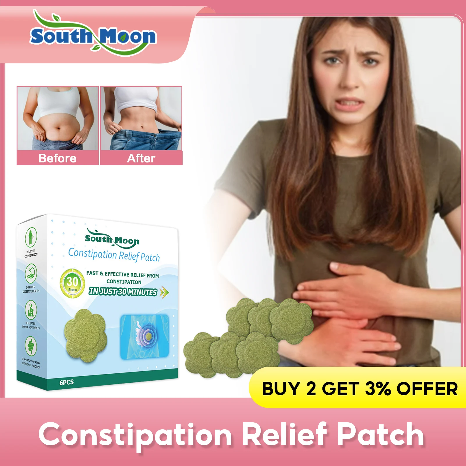 

Constipation Relief Patch Improve Digestive Weight Loss Slimming Detox Colon Cleanse Treat Diarrhea Relieve Indigestion Sticker