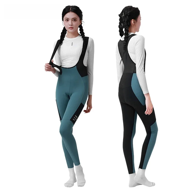 AliExpress INBIKE Thermal Cycling Bib Pants Women Winter Bike Biking Bib Tights Padded Bicycle Long Leggings with Pockets MTB Cycling Pants