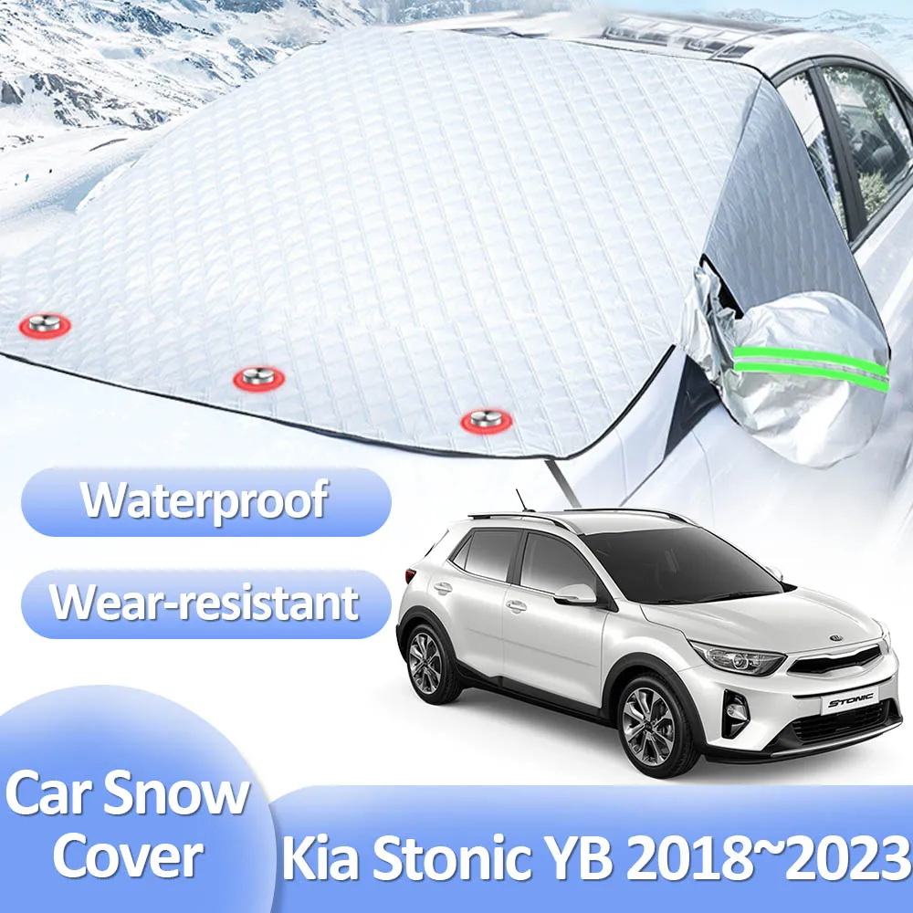 

Зимние Чехлы для Kia Stonic YB GT-Line 2018 ~ 2023 2019 2020 2021 2022, зимнее лобовое стекло, защита от льда, мороза, внешние автомобильные аксессуары