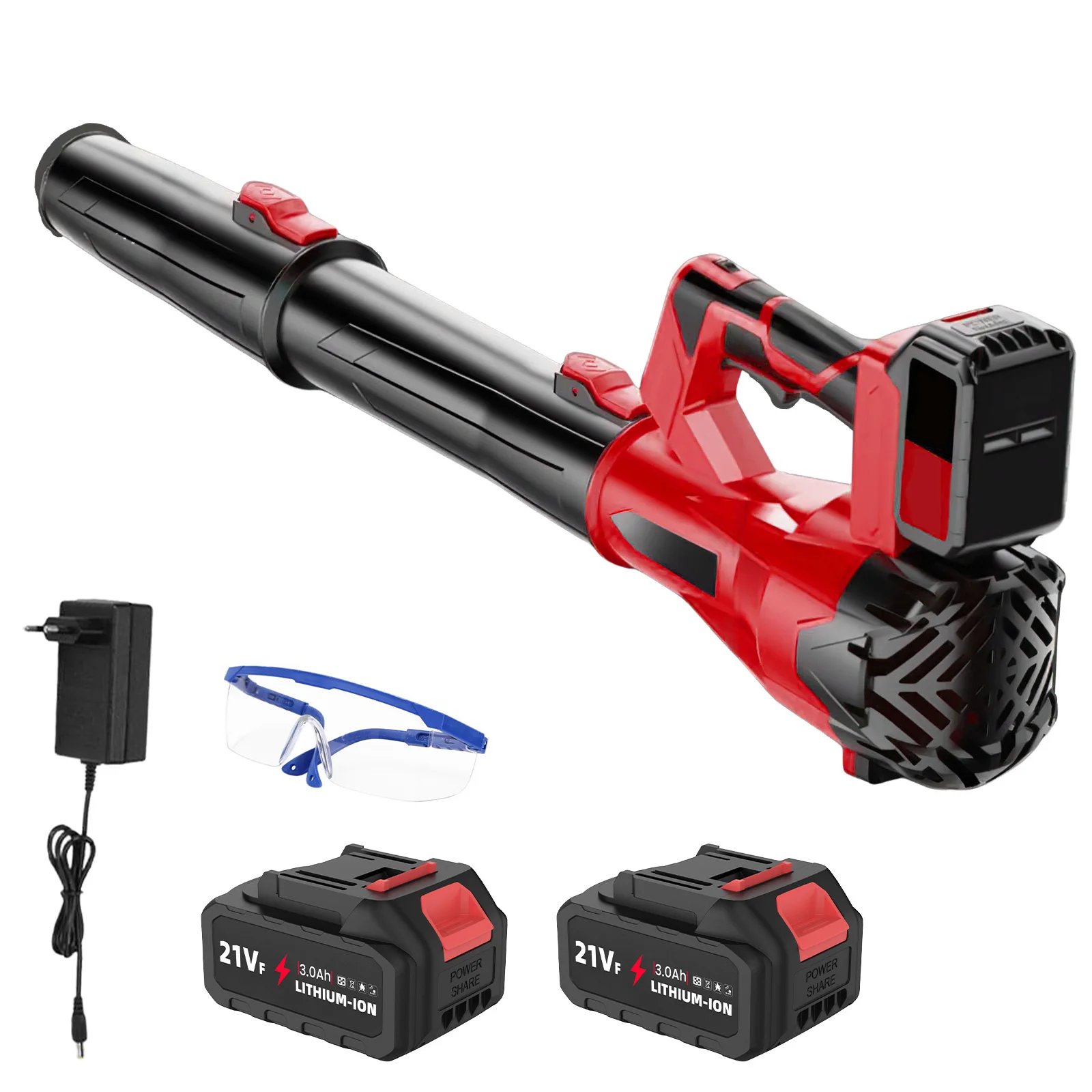 Soffiatore a batteria per foglie, 500 W, con 6 velocità regolabili, soffiatore elettrico da giardino, 30.000 giri/min, ideale per la pulizia di foglie, polvere e detriti nel cortile.