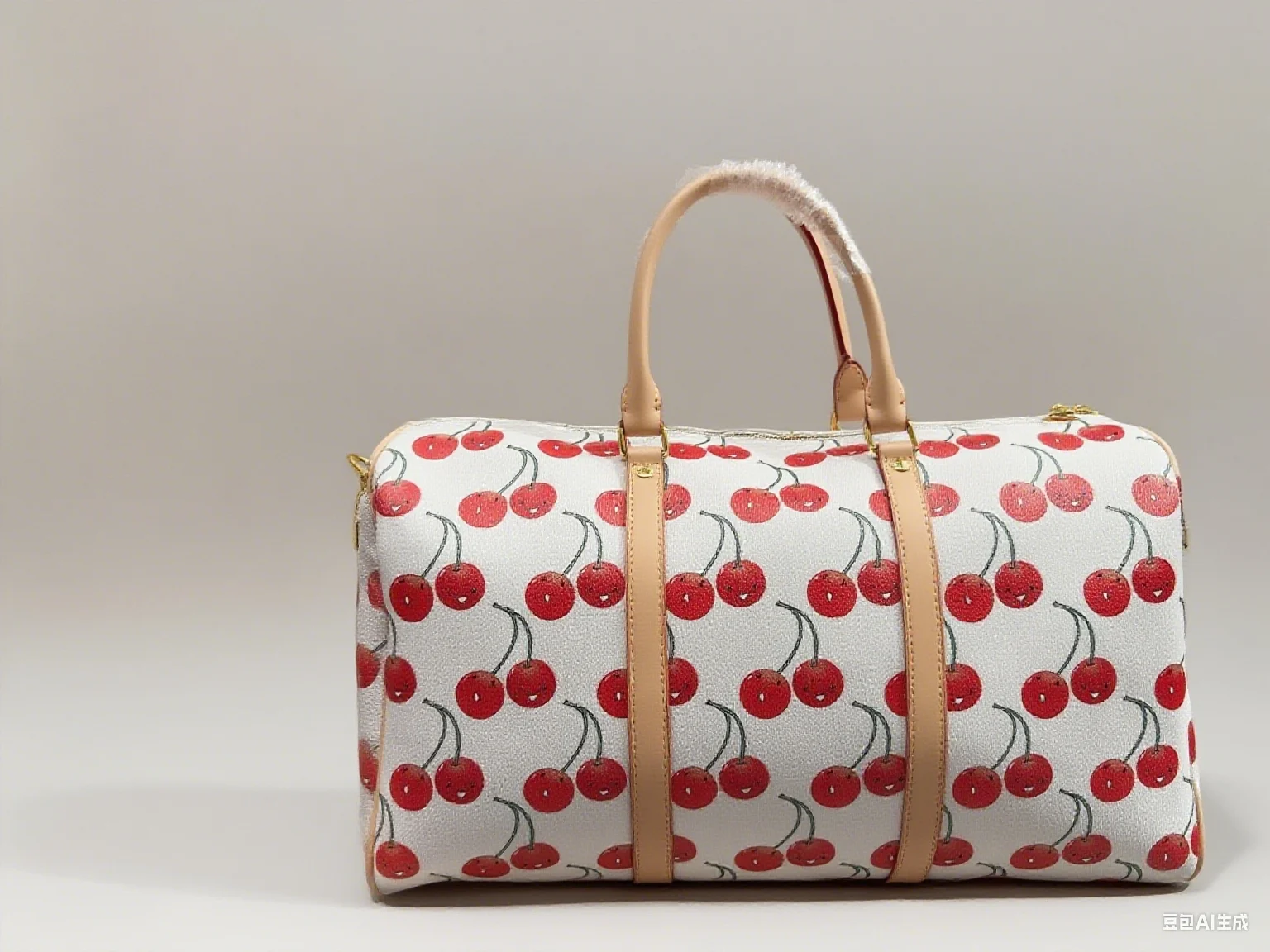 2025 novos sacos versáteis da moda bolsa de viagem de couro cereja portátil pode ser carregado no ombro