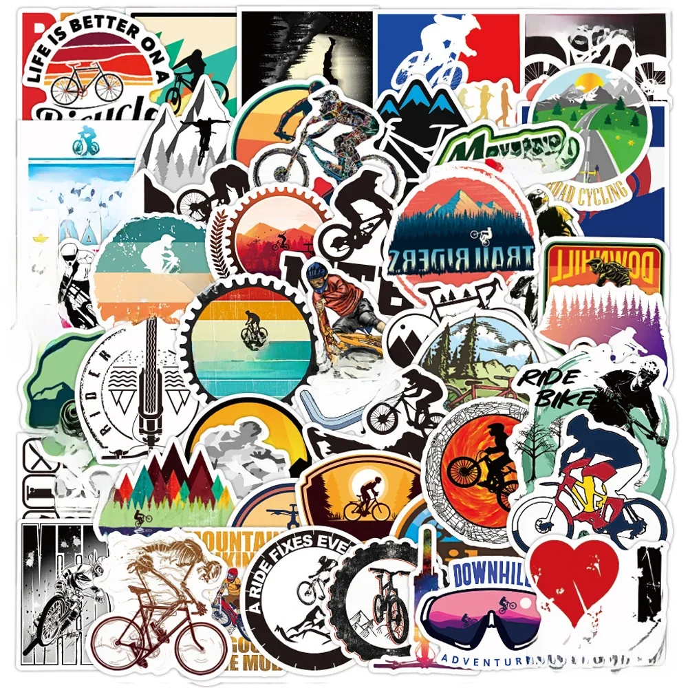 AliExpress 50PCS Mountain Bike Stickers Waterproof Outdoor MTB Bicycle Sticker Cool For DIY Laptop PC Phone